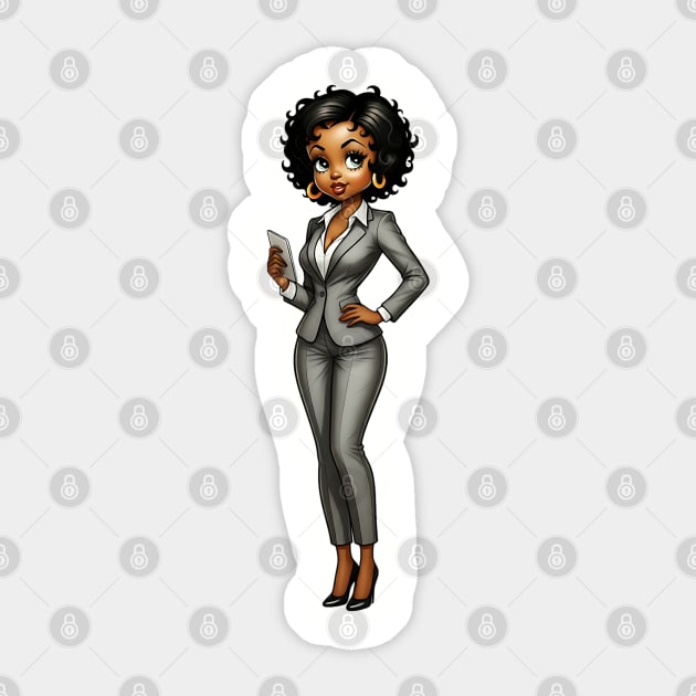 Black Business Woman Sticker by UrbanLifeApparel